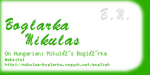 boglarka mikulas business card